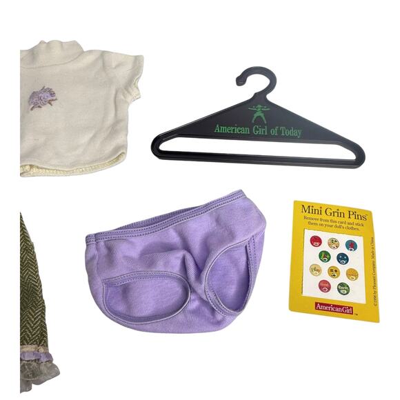 American Girl Today GO ANYWHERE OUTFIT Skirt Top Sweater Shoes Tights Panties + - Picture 8 of 12